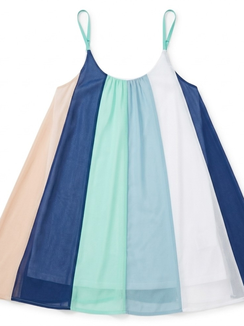 Colorblock Strappy Sundress - Mint, Navy, Light Blue, White, Beige
